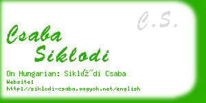 csaba siklodi business card